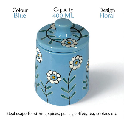 Floral Blue Jar