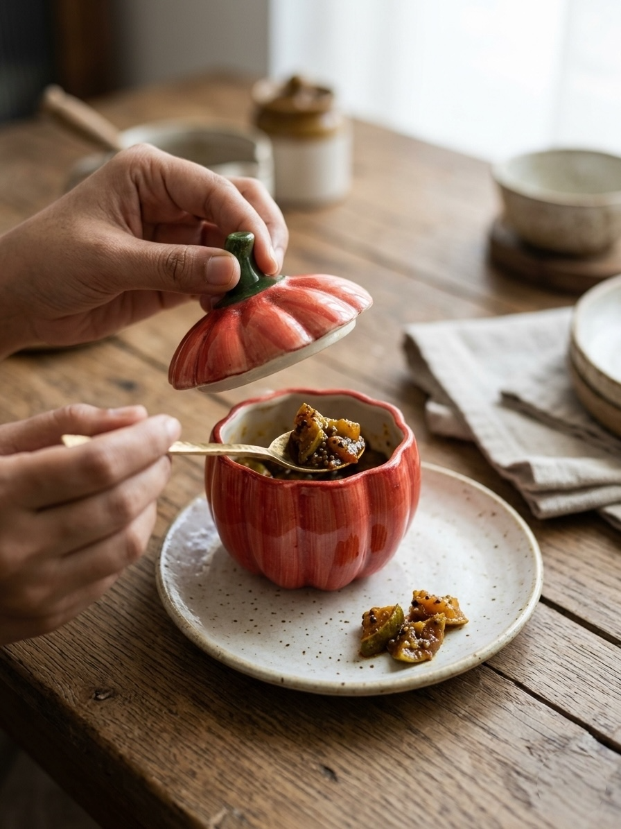 Red Pumpkin Pickle Jar