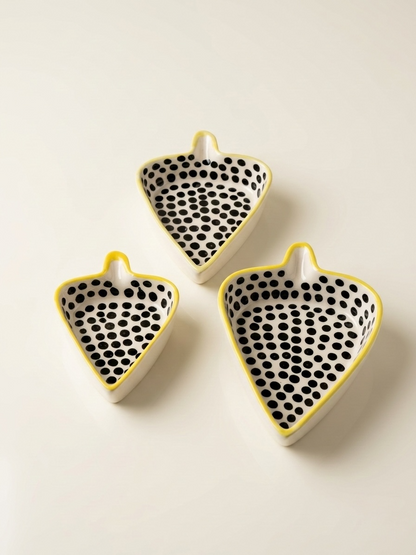 Polka Dots Condiments and Snacks Trays (Set of 3)