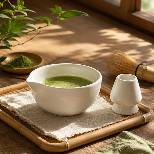 White Matcha Indian Bowl Set