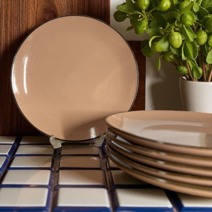 Coffee Brown Dinner Plates Set of 6