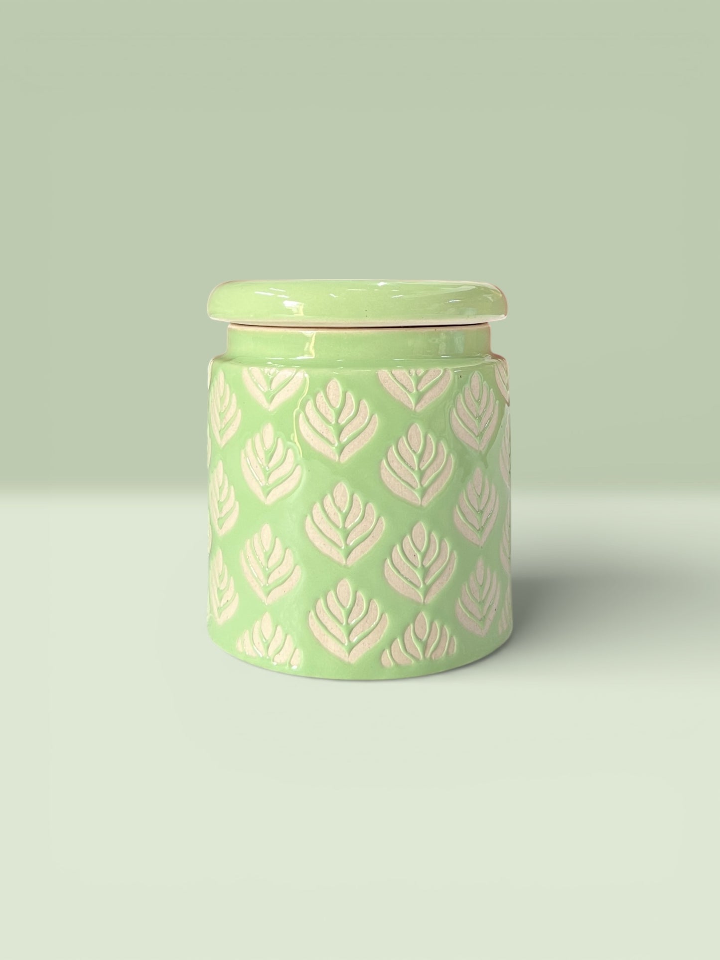 Pastel Green Design Jars Pack of 2