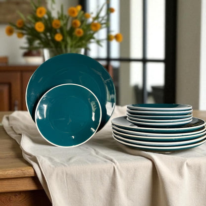 Peacock Green Dinner Set (12 Pcs)