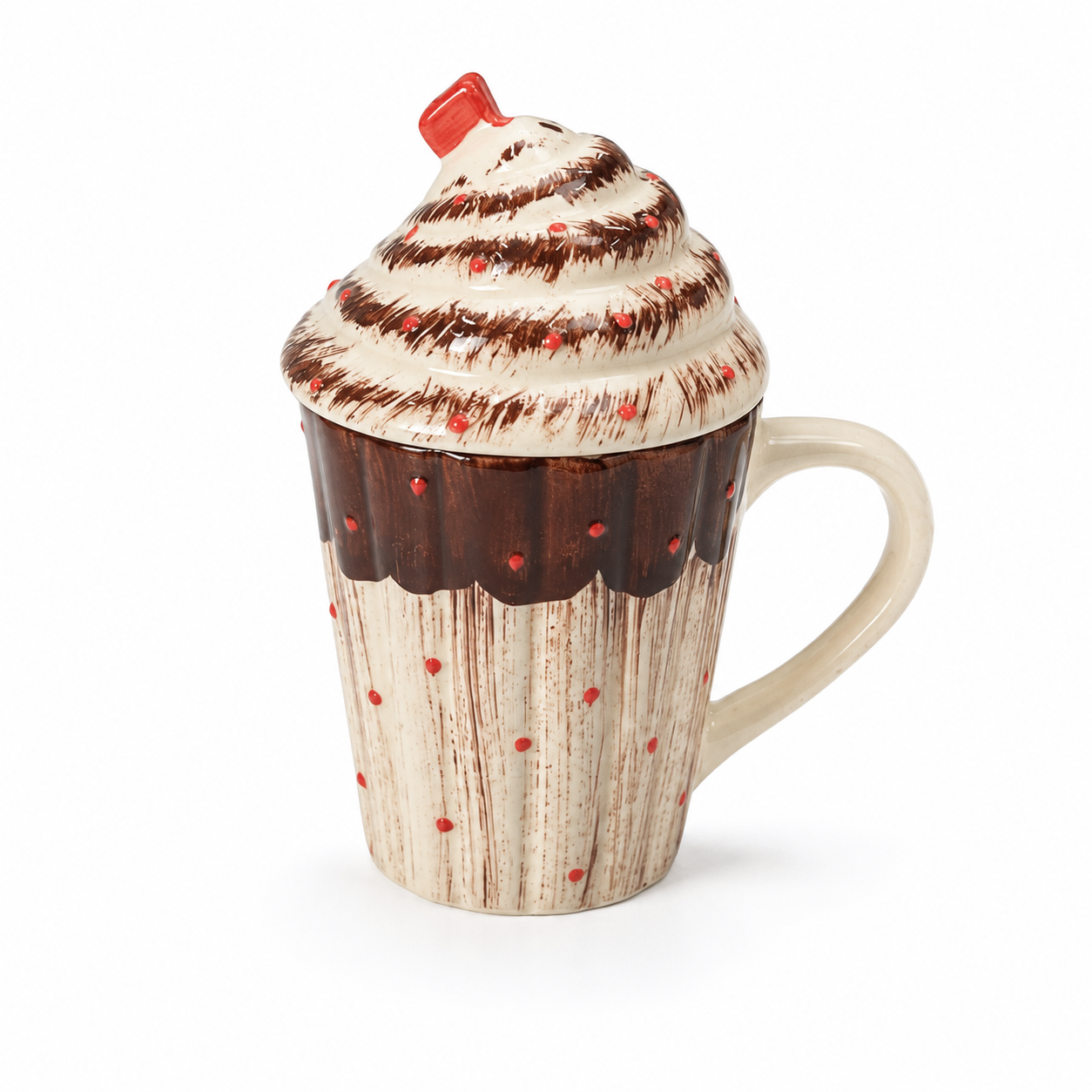Whipped Cocoa Ceramic Mug with Lid