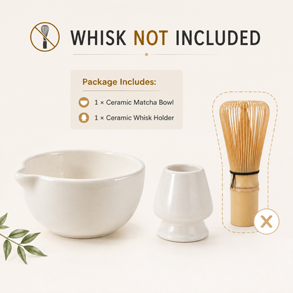 White Matcha Indian Bowl Set