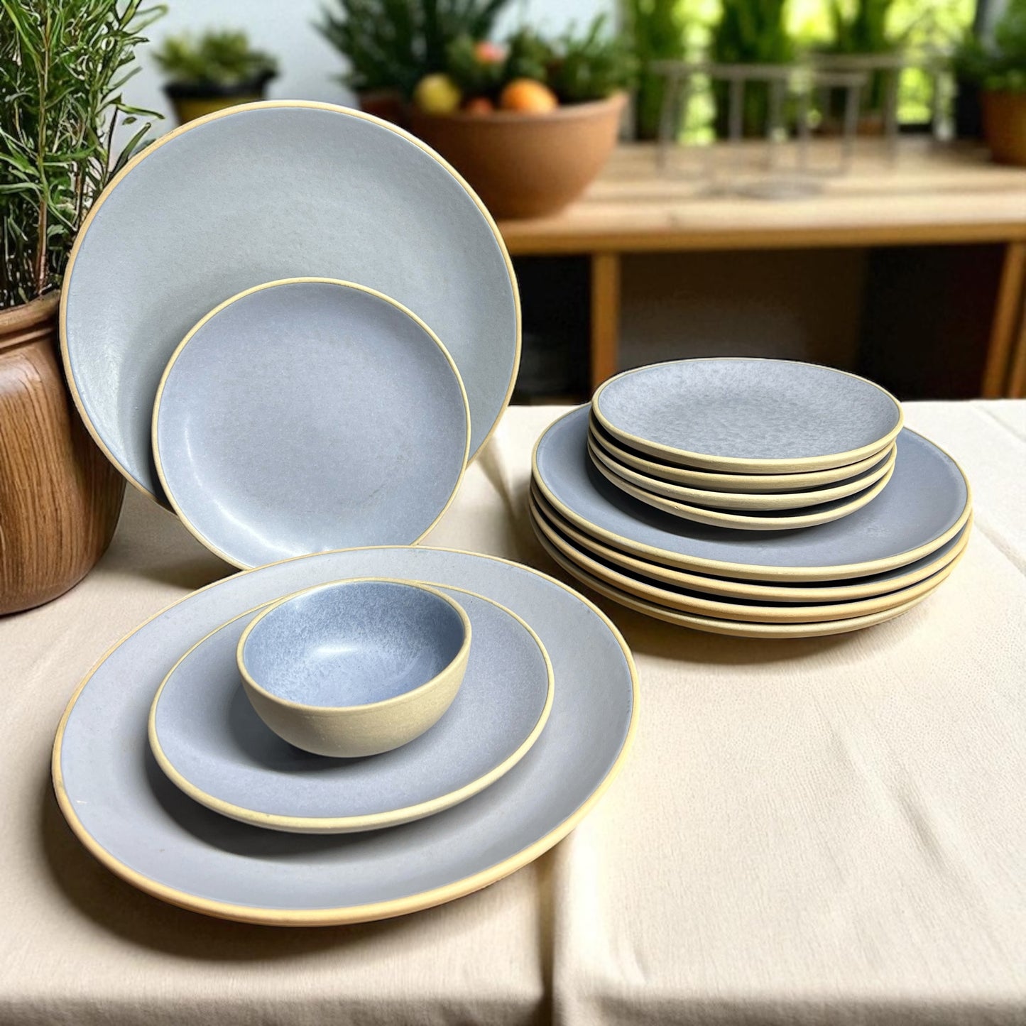 Earthy Blue Dinner set (18pcs)