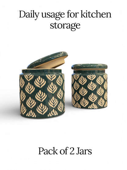 Green Design Jars Pack of 2