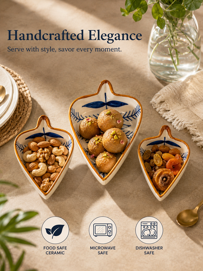 Botanical Condiments and Snacks Trays (Set of 3)