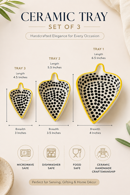 Polka Dots Condiments and Snacks Trays (Set of 3)