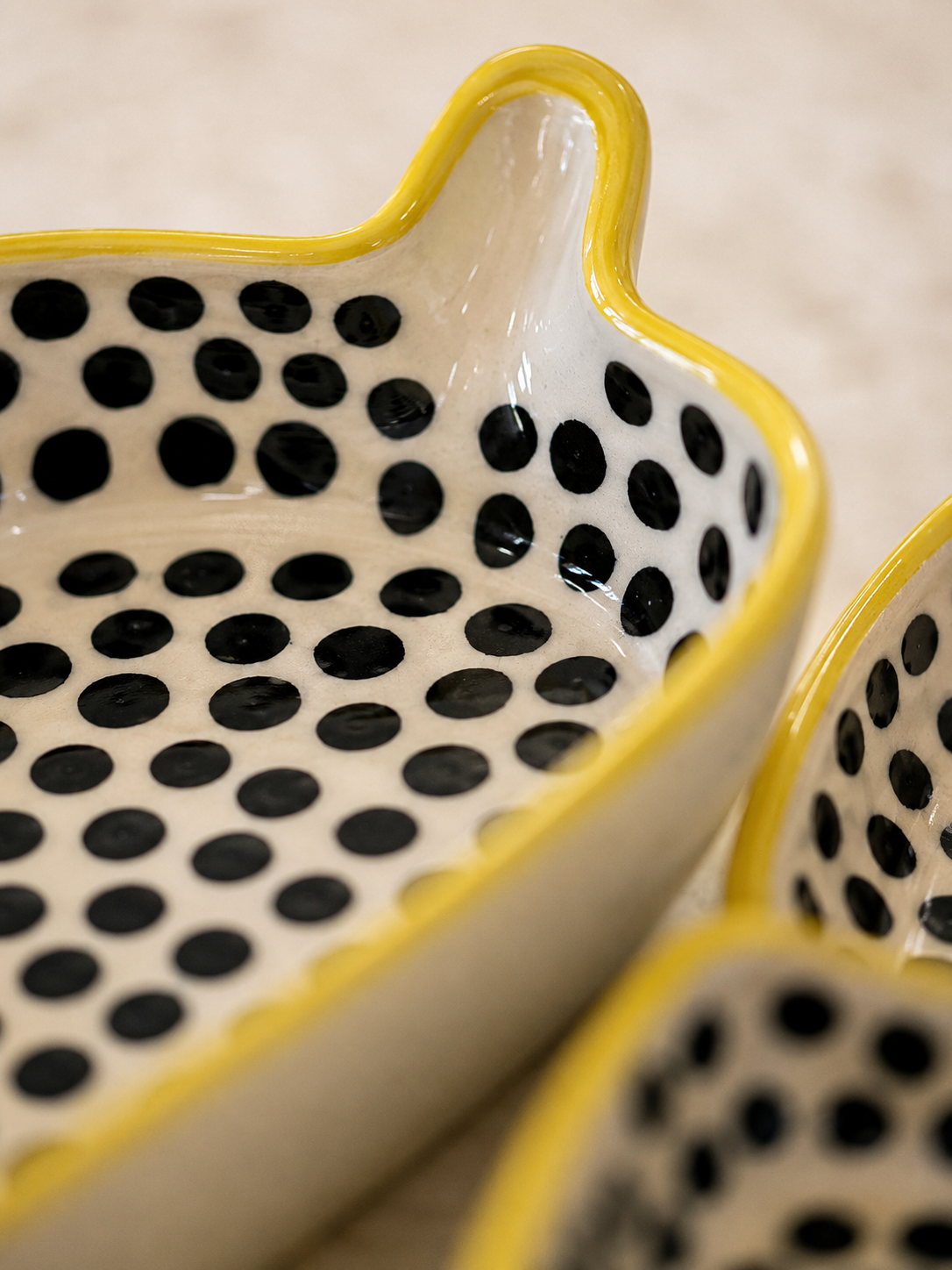 Polka Dots Condiments and Snacks Trays (Set of 3)