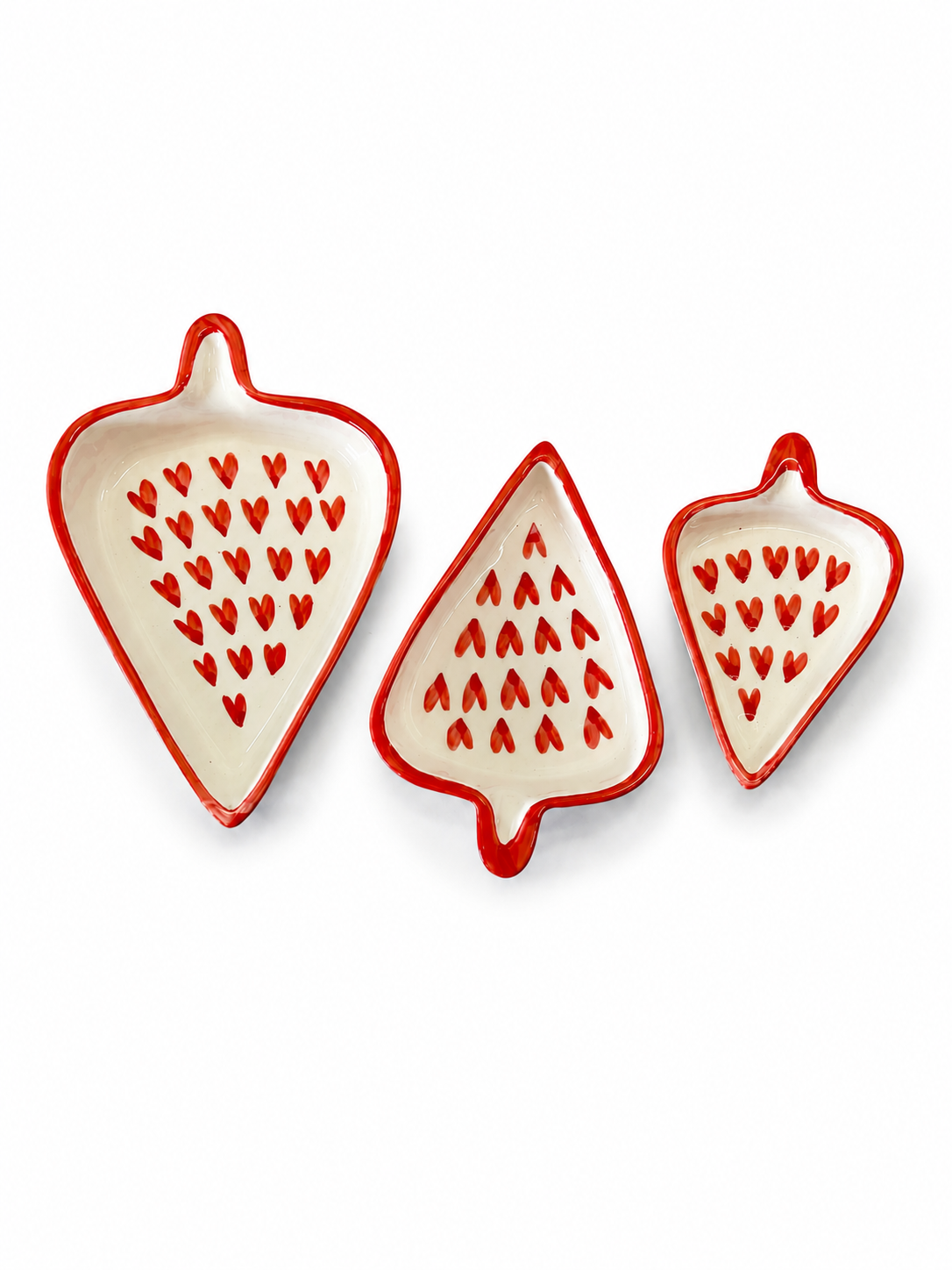Hearts Condiments and Snacks Trays (Set of 3)