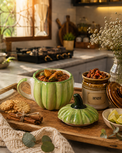 Green Pumpkin Pickle Jar