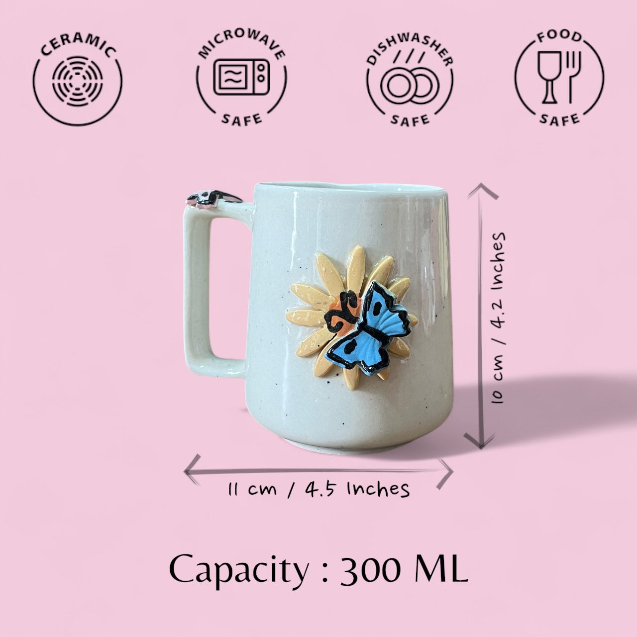 Butterfly on the Floral Mug