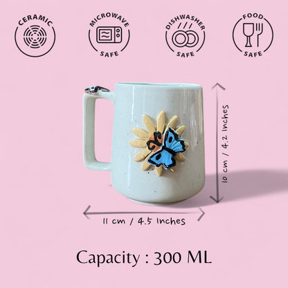 Butterfly on the Floral Mug