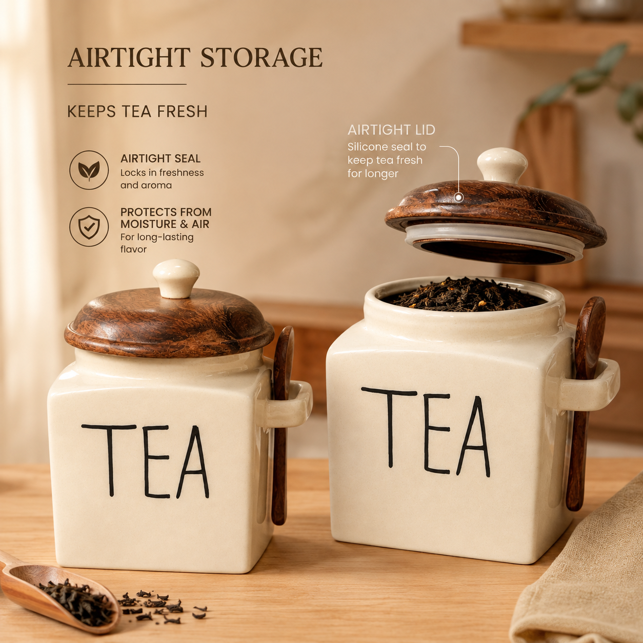 Tea Air Tight Jar with Spoon