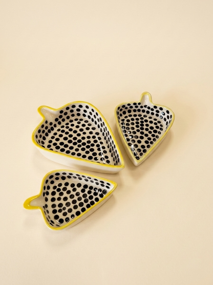 Polka Dots Condiments and Snacks Trays (Set of 3)