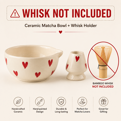Hearts Matcha Bowl Set