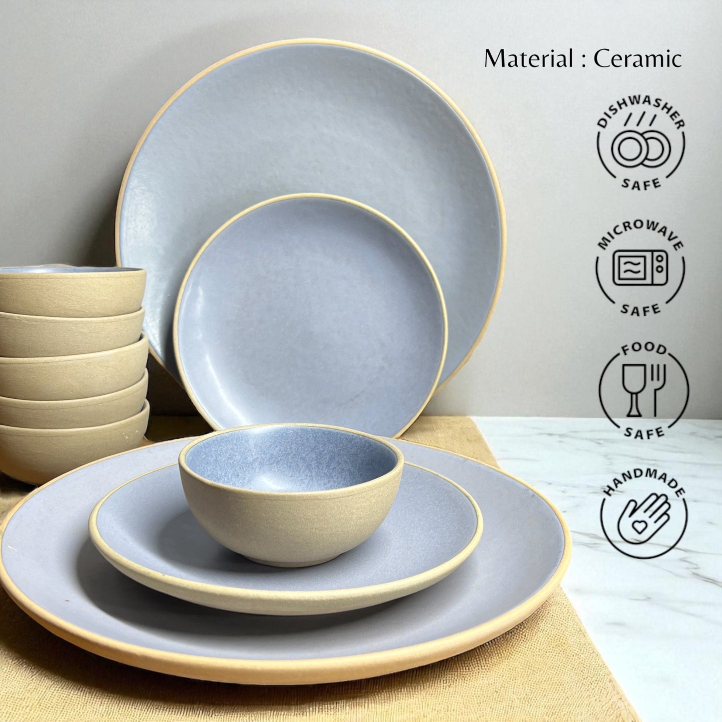 Earthy Blue Dinner set (18pcs)