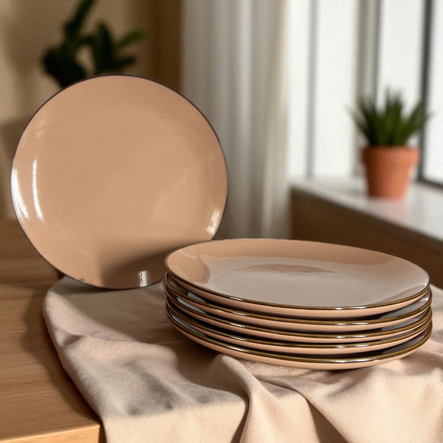 Coffee Brown Dinner Plates Set of 6