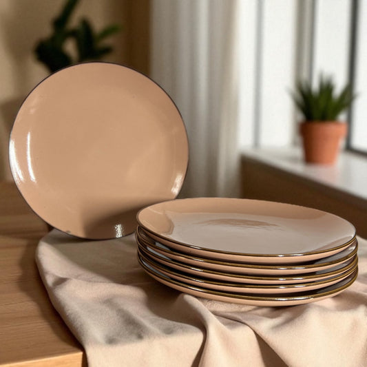 Coffee Brown Dinner Plates Set of 6