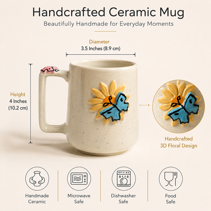 Butterfly on the Floral Mug