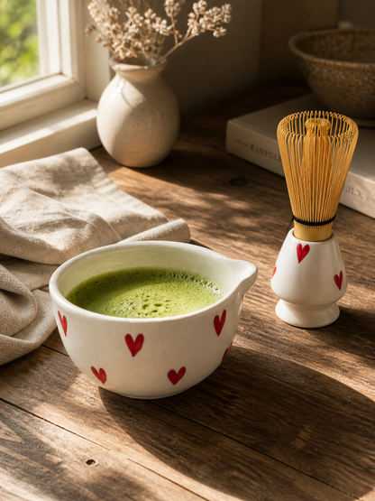 Hearts Matcha Bowl Set