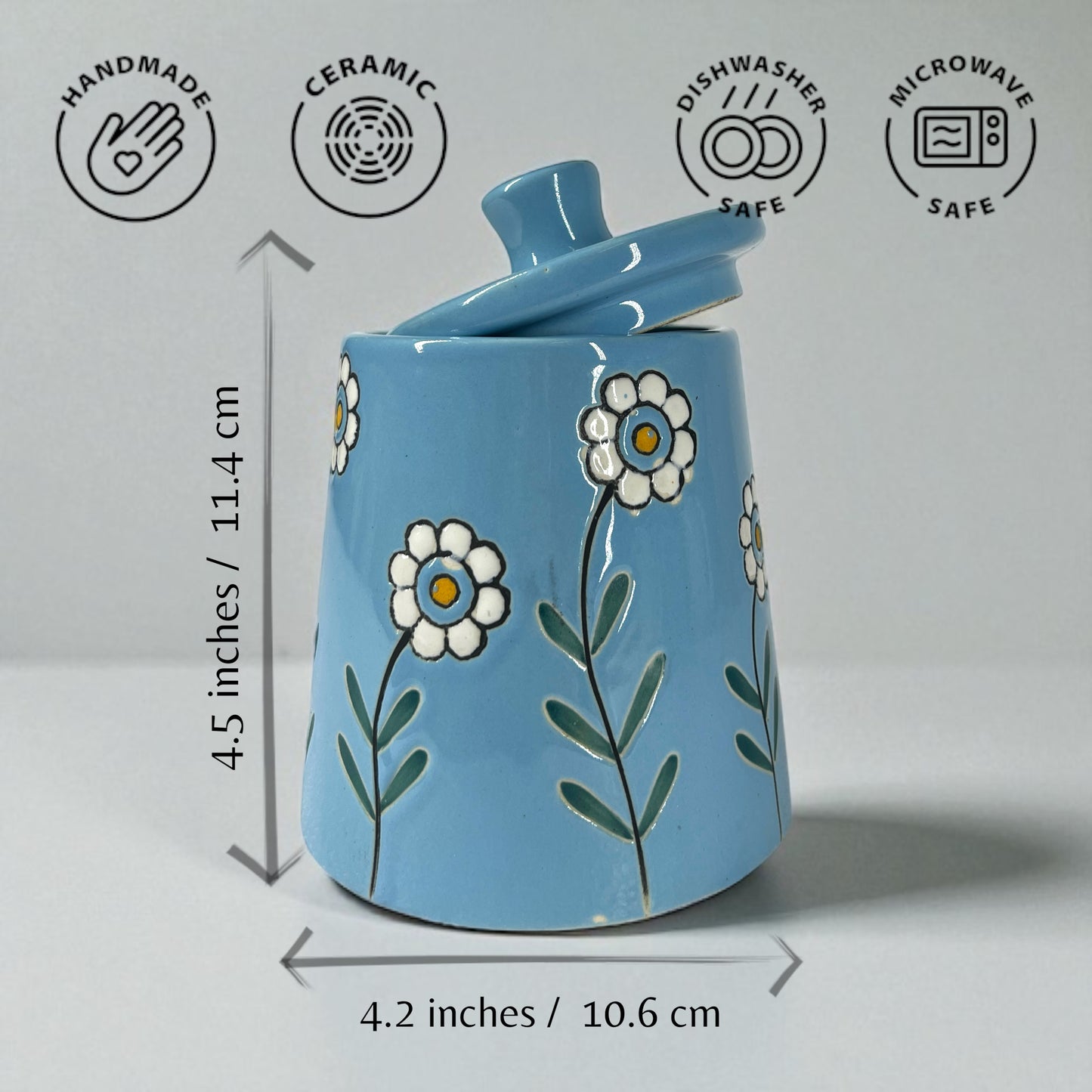 Floral Blue Jar