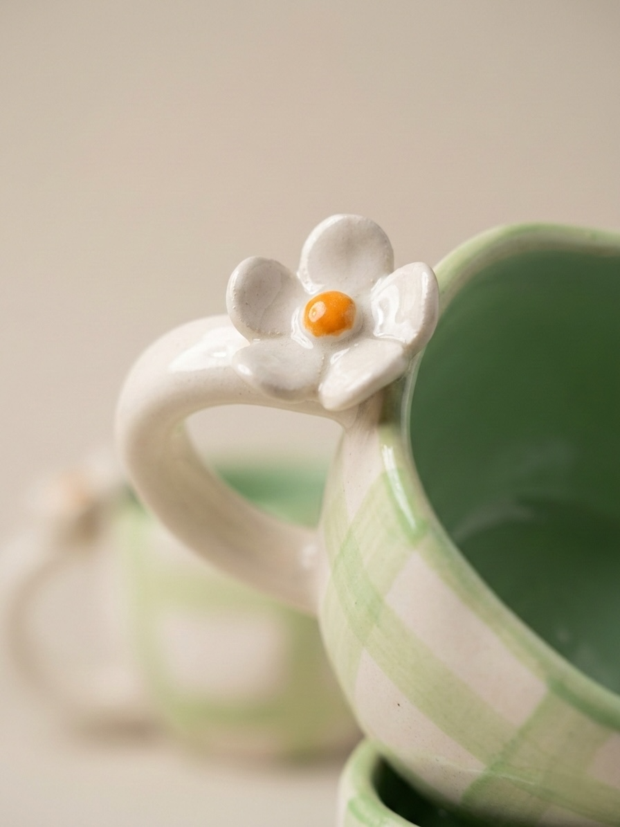 Green Check Mugs