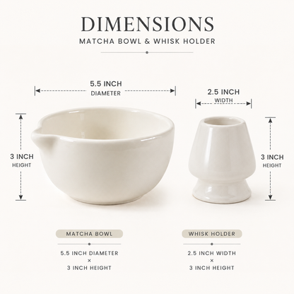 White Matcha Indian Bowl Set
