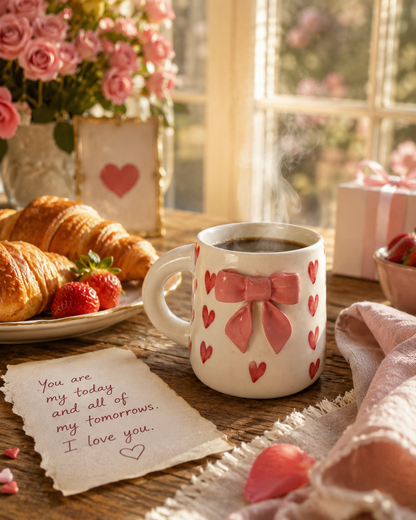 Pink Bow Love Mug