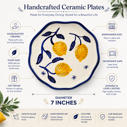 Four Lemon Snack/Dessert Plates