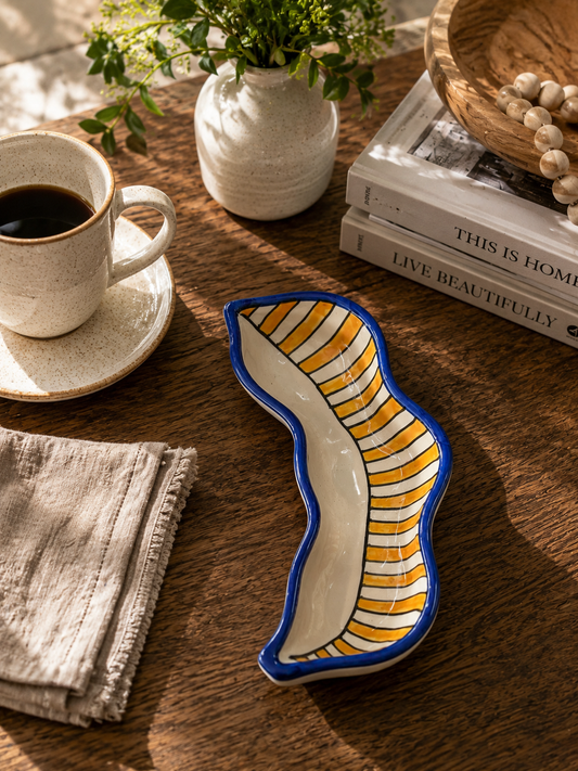 Yellow Lines Artisan Tray