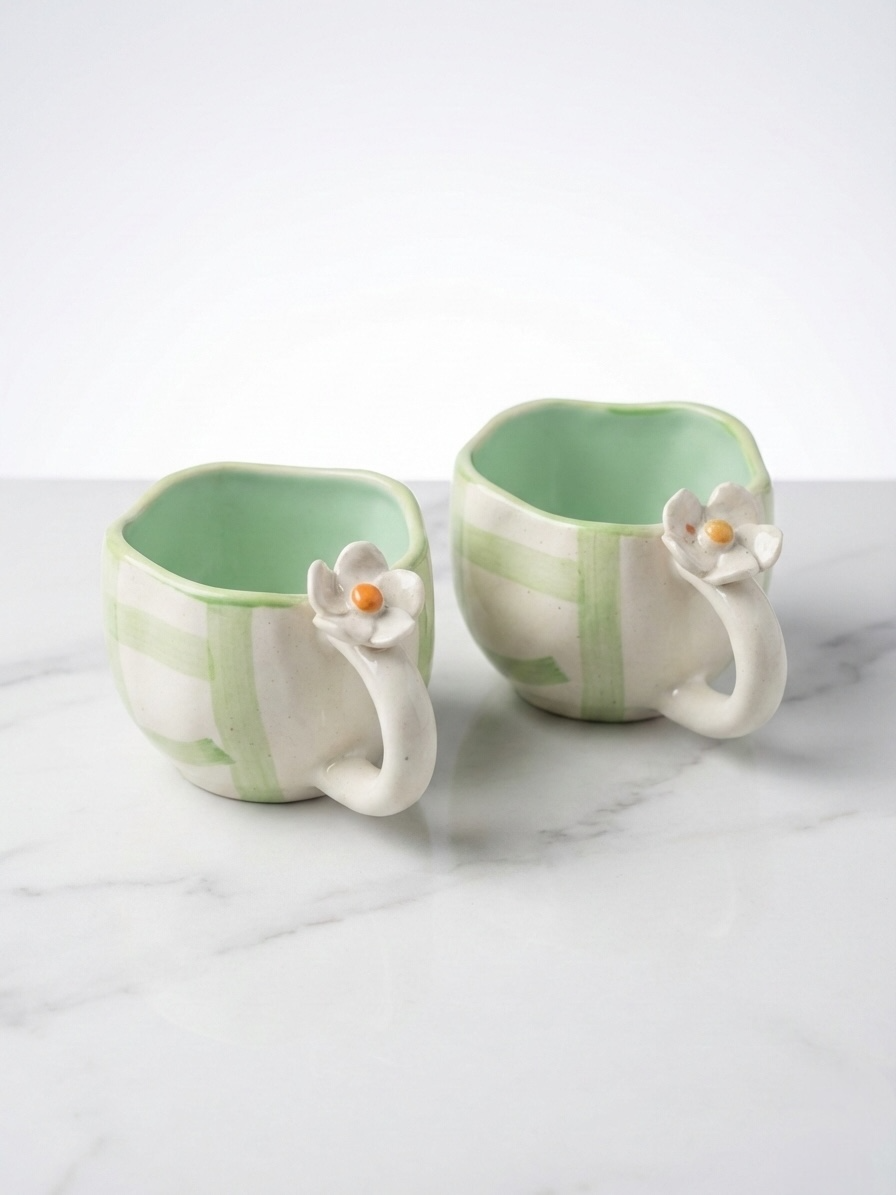 Green Check Mugs