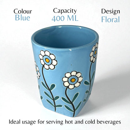 Floral Blue Glass