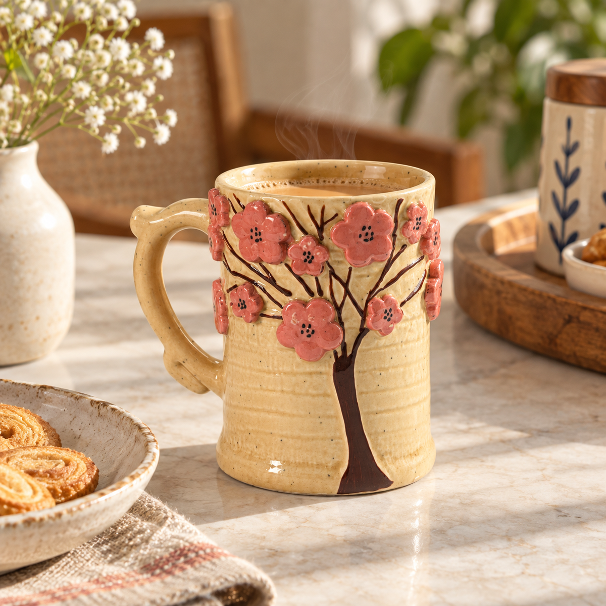 Beige Tree Mug