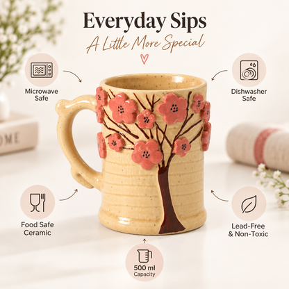 Beige Tree Mug