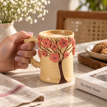 Beige Tree Mug