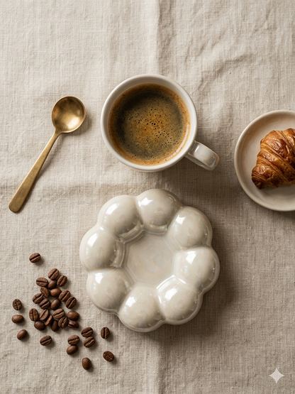 Sparkling Pearl White Mug and Saucer (Pack of 1)