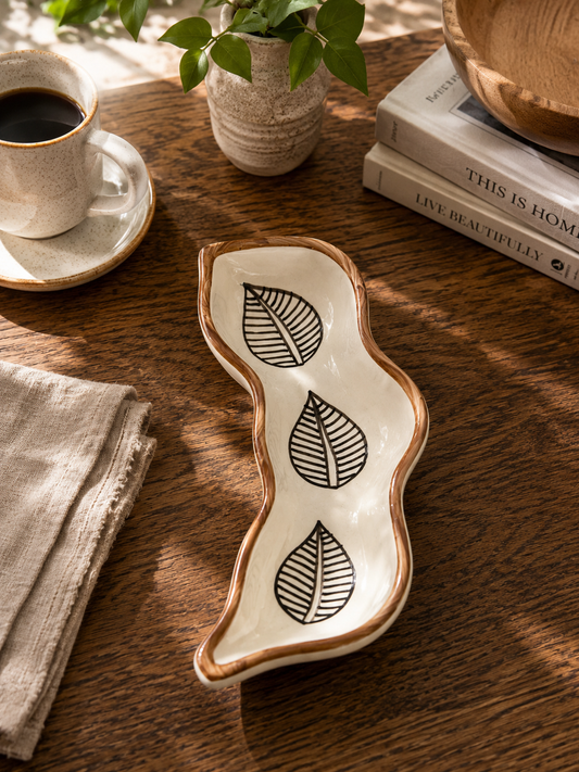 Leaf Brown Artisan Tray