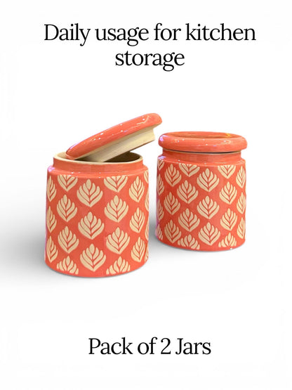 Pink Design Jars Pack of 2