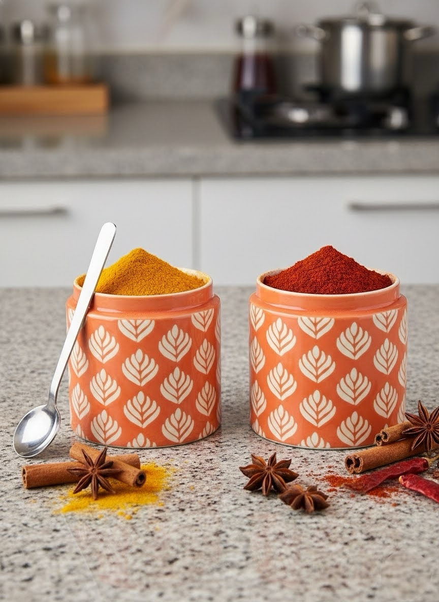 Pink Design Jars Pack of 2