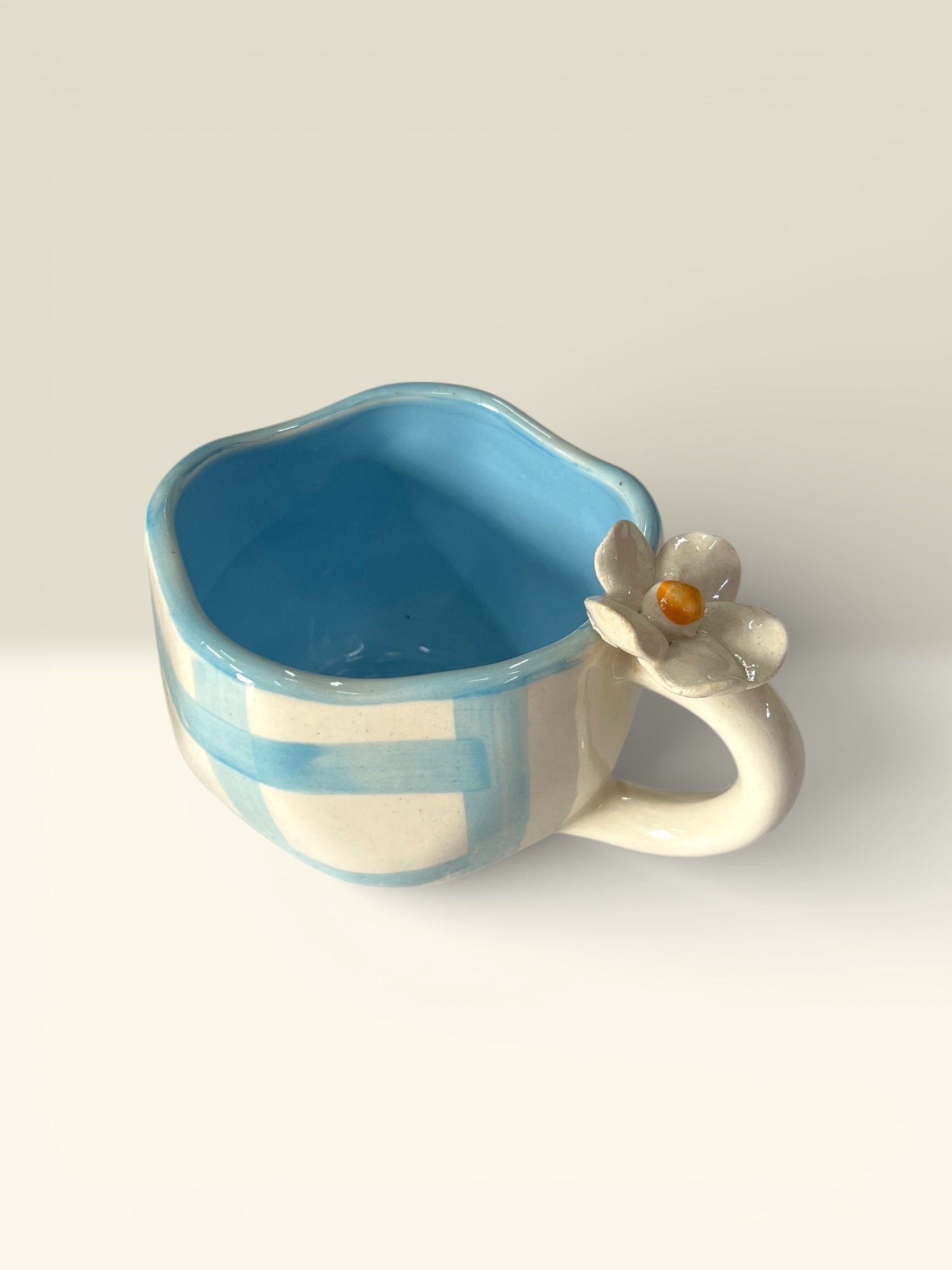 Blue Check Mugs Pack Of 2