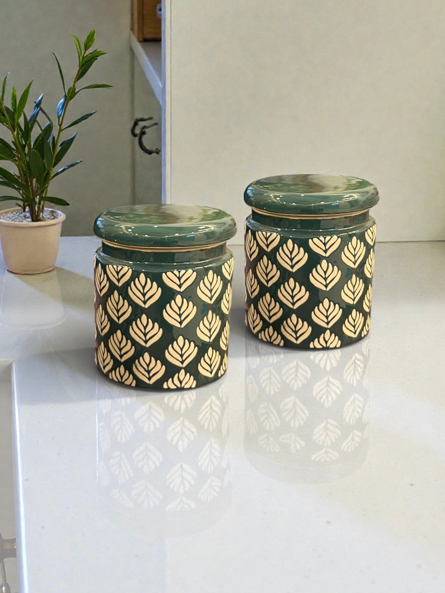 Green Design Jars Pack of 2