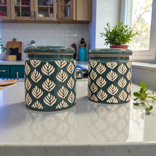 Green Design Jars Pack of 2