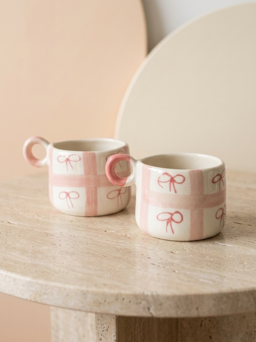Checks Floating Ribbons Mugs