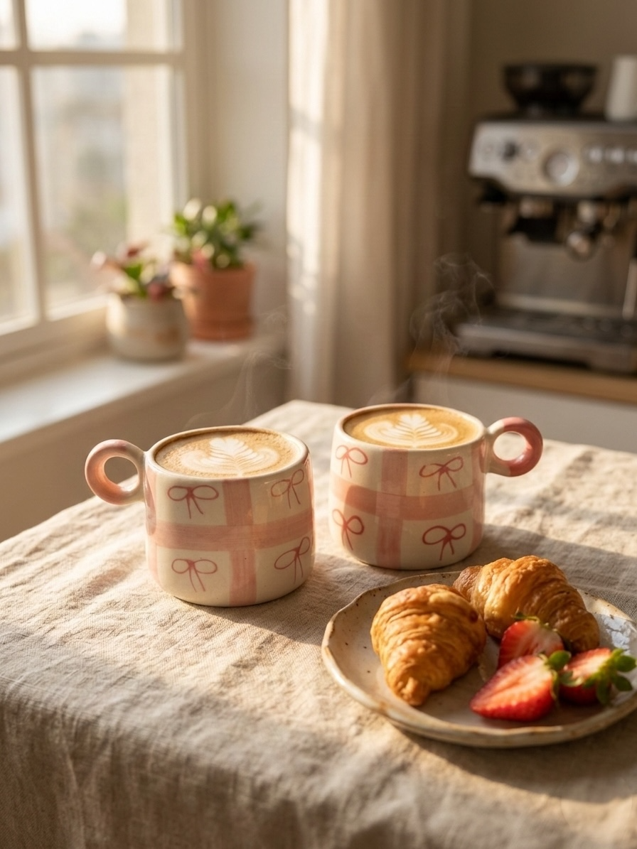 Checks Floating Ribbons Mugs