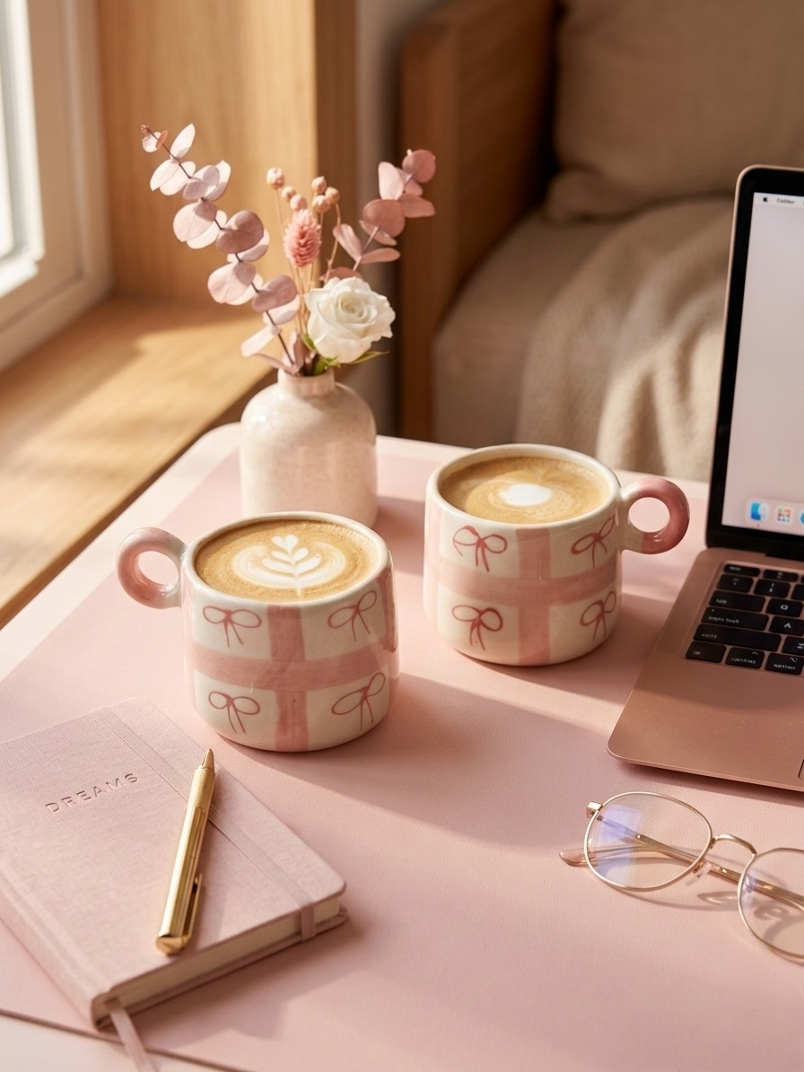 Checks Floating Ribbons Mugs