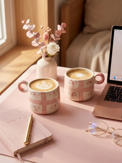 Checks Floating Ribbons Mugs