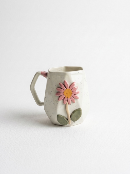 Diamond Cut Flower Mug