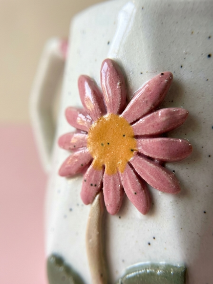 Diamond Cut Flower Mug